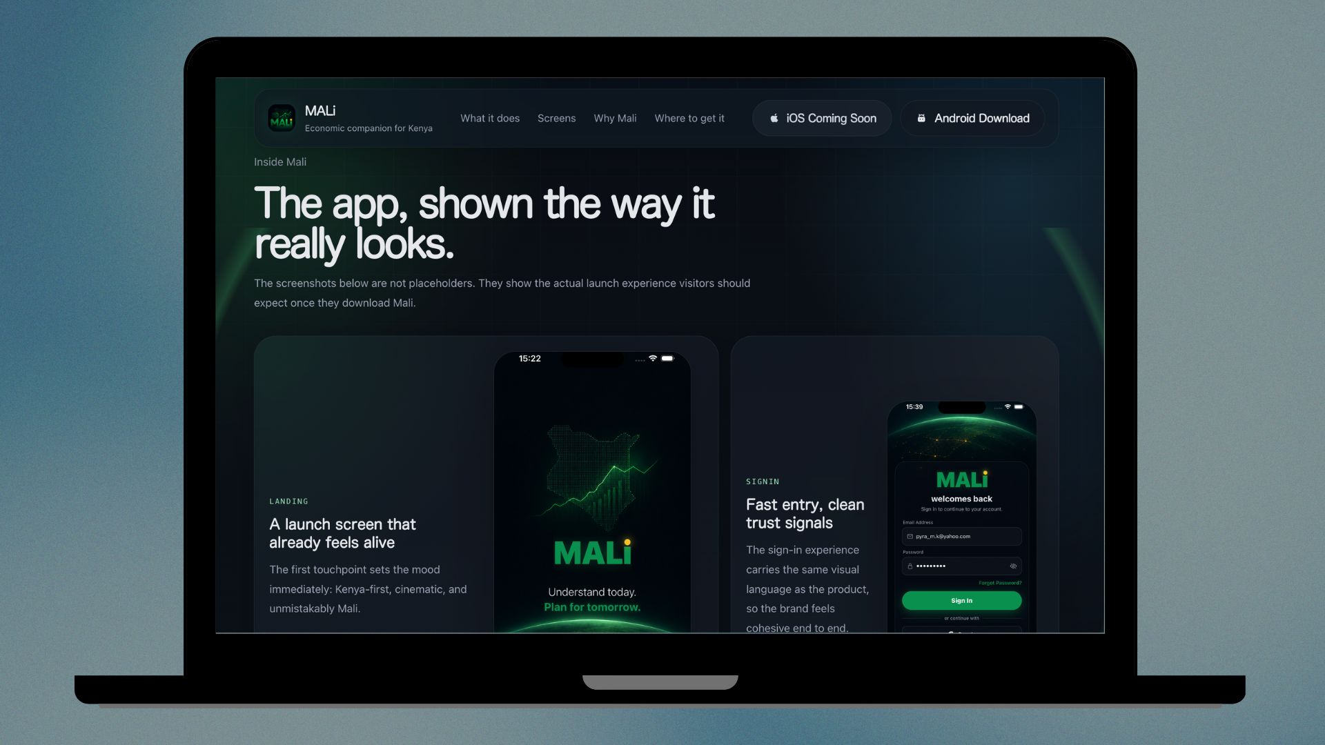 Mali Website screenshot